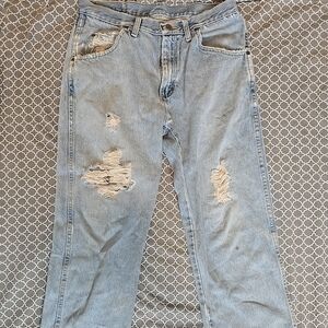 Vintage Distressed Wrangler Jeans Mens 31x30